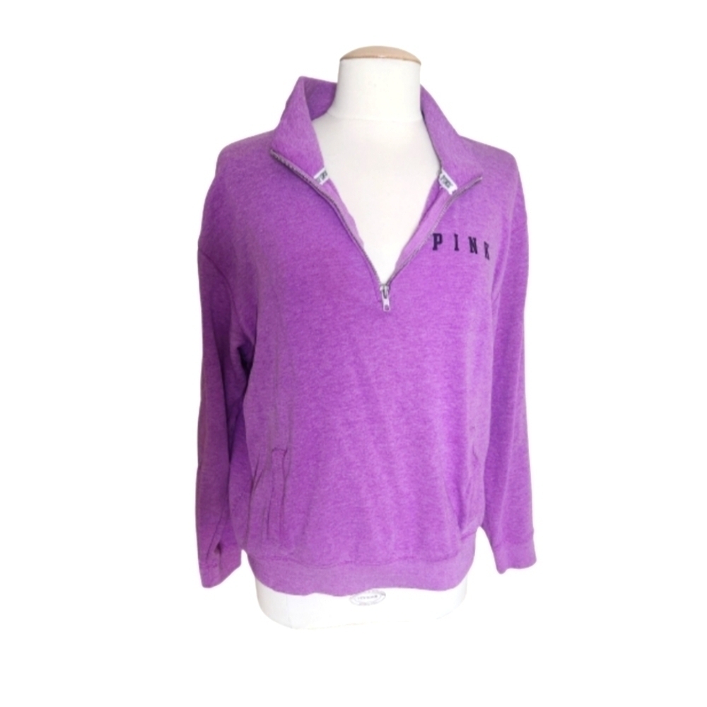 Victoria's Secret PINK Half Zip Sweatershirt in Purple